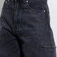 Denim slit shorts